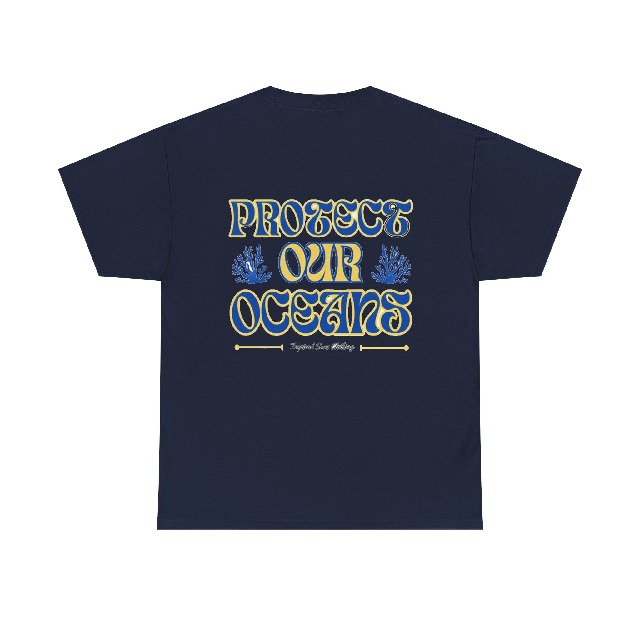 Unisex Cotton Backprint "Protect Our Oceans" T-Shirt