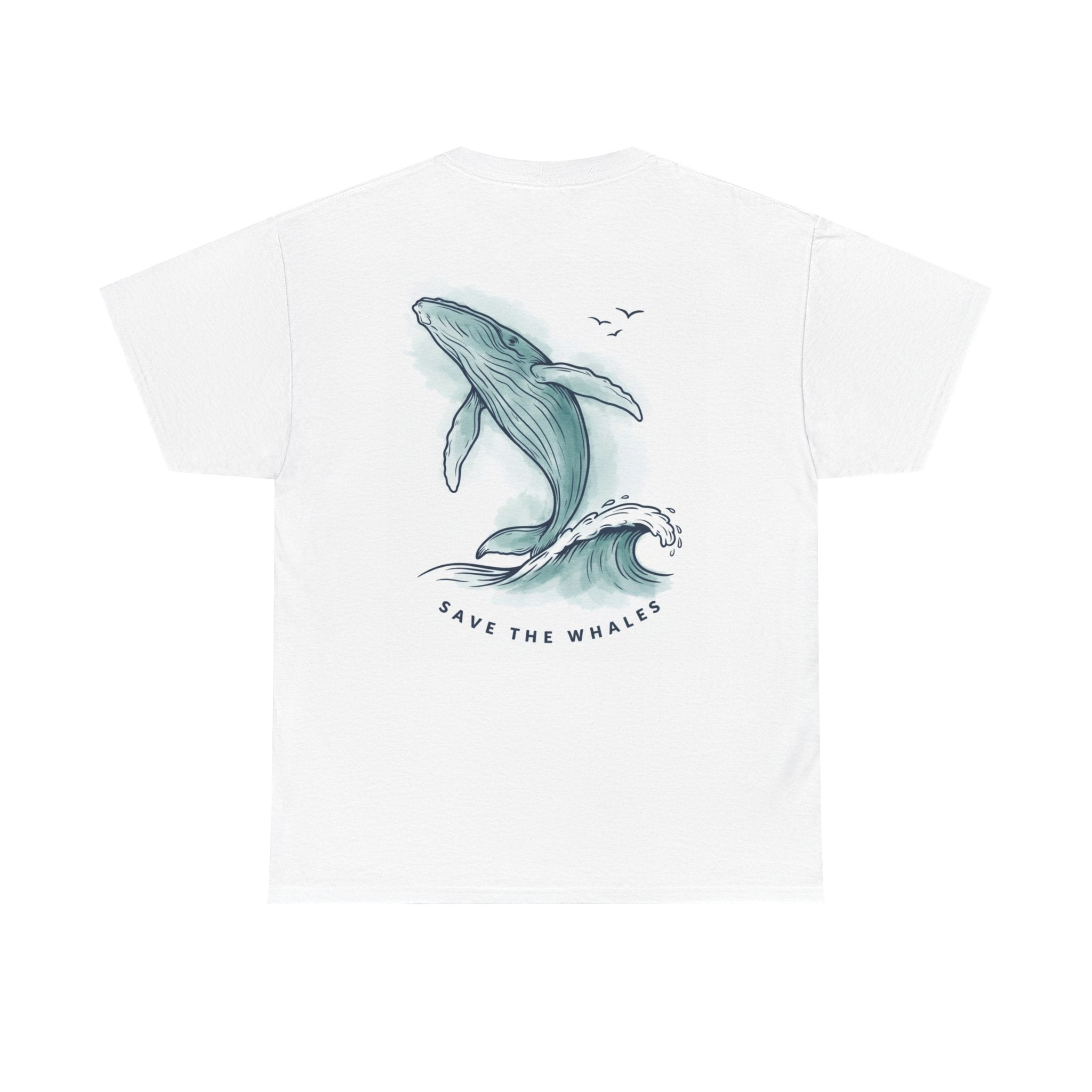 Unisex Cotton Backprint "Save The Whales" T-Shirt