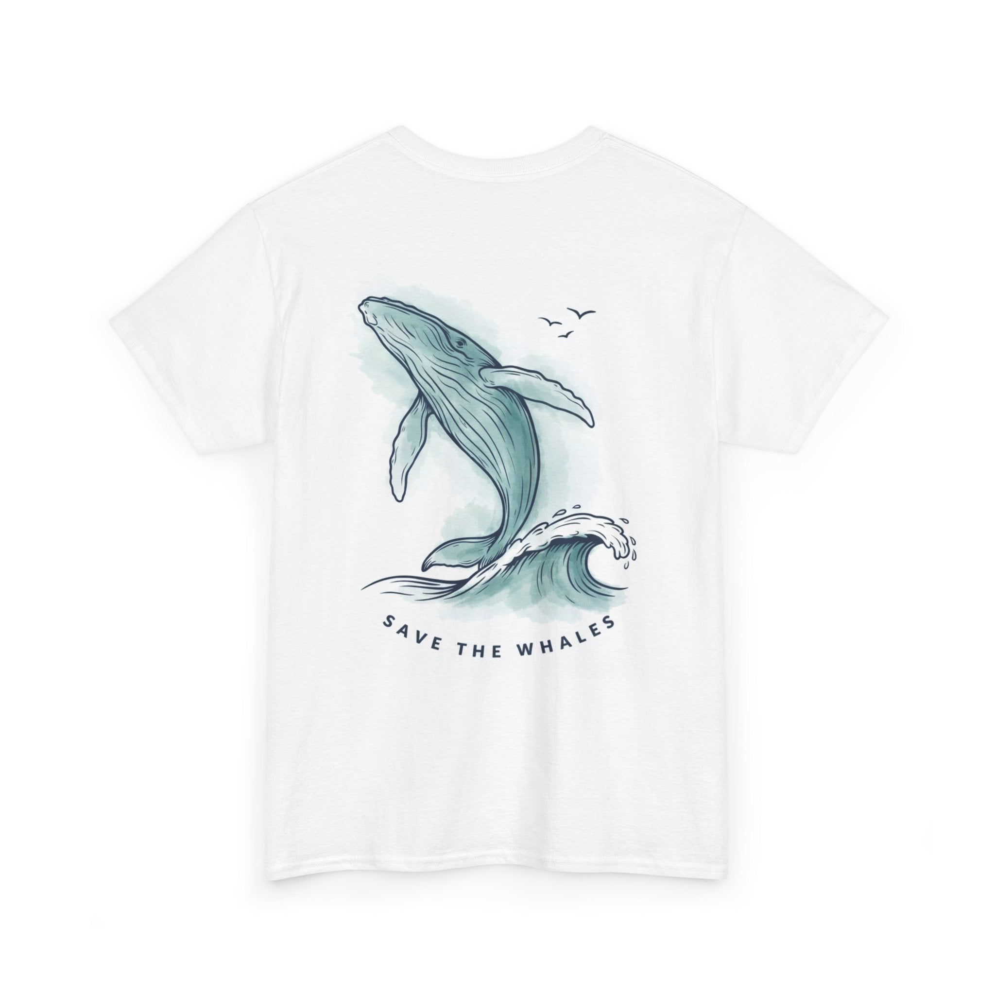 Unisex Cotton Backprint "Save The Whales" T-Shirt