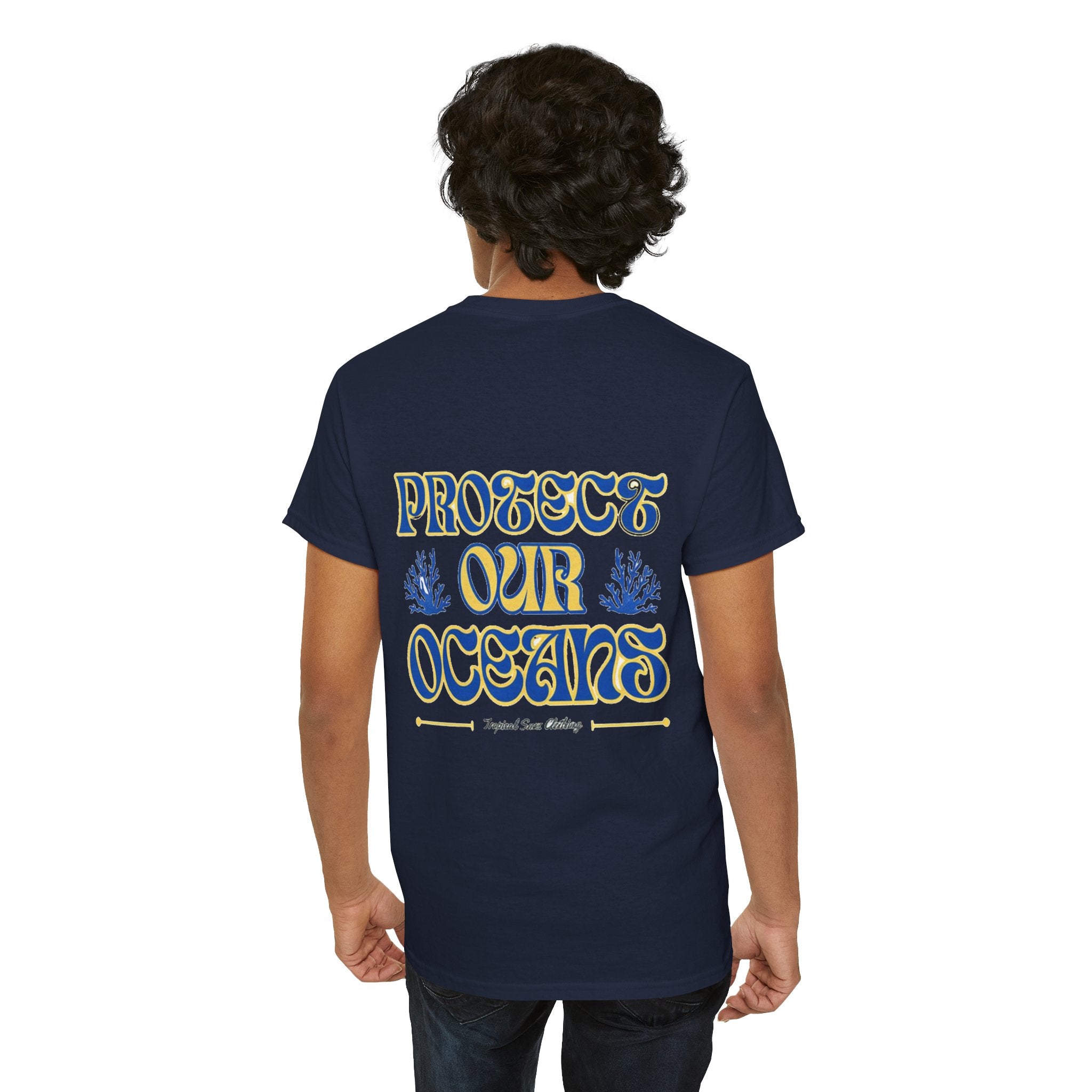 Unisex Cotton Backprint "Protect Our Oceans" T-Shirt