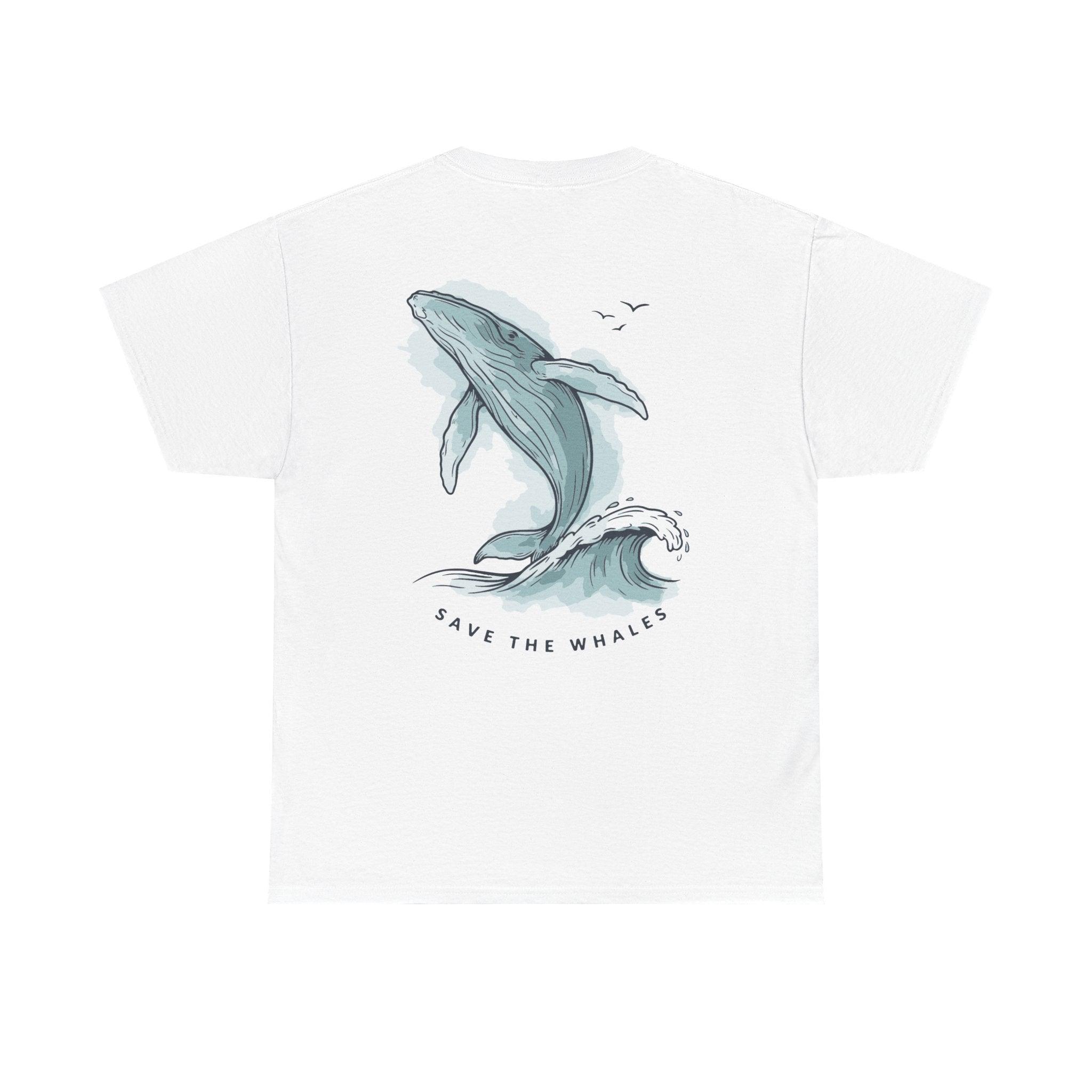 Unisex Cotton Backprint "Save The Whales" T-Shirt - WEAR THE BLUE