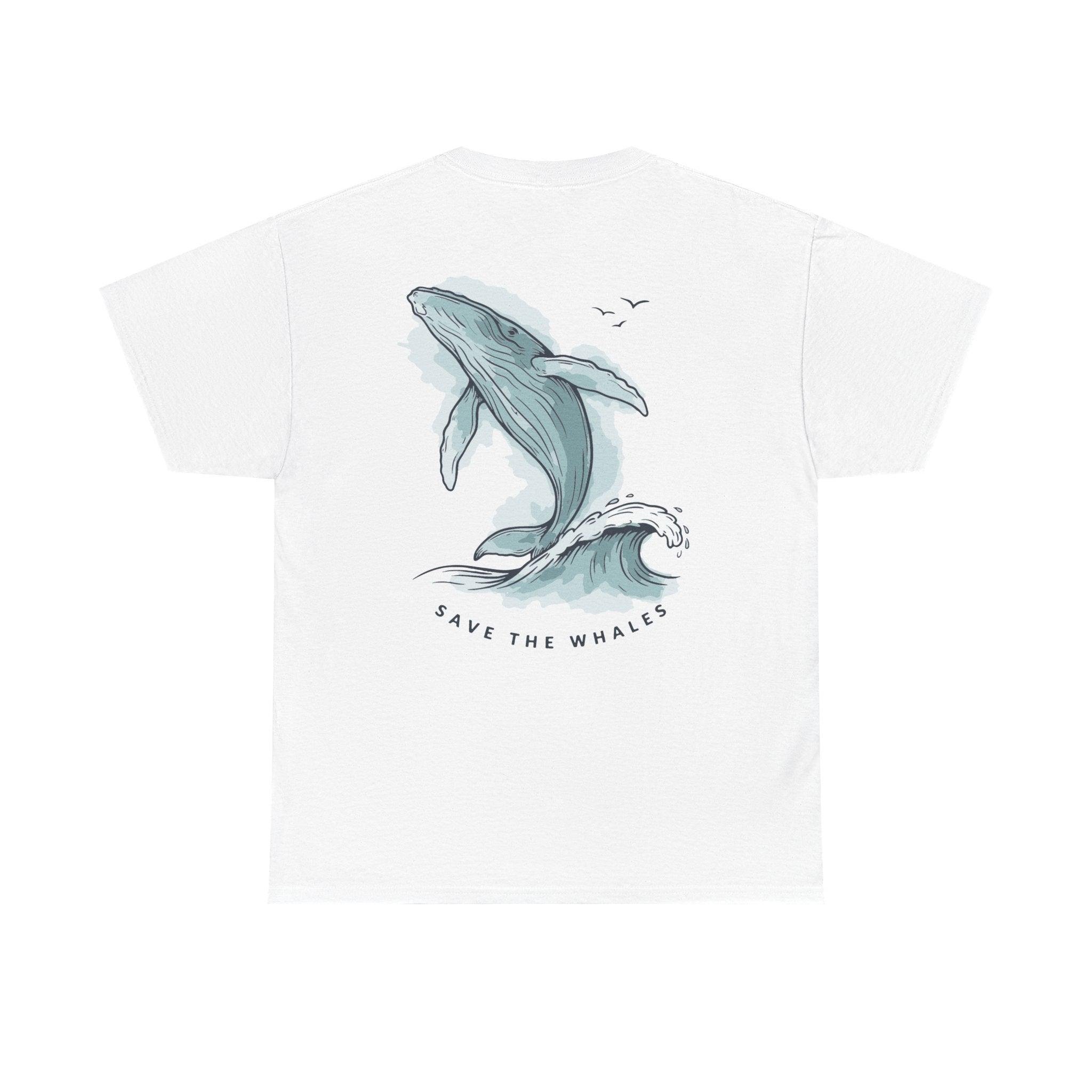 Unisex Cotton Dual-Print "Save The Whales" T-Shirt - WEAR THE BLUE