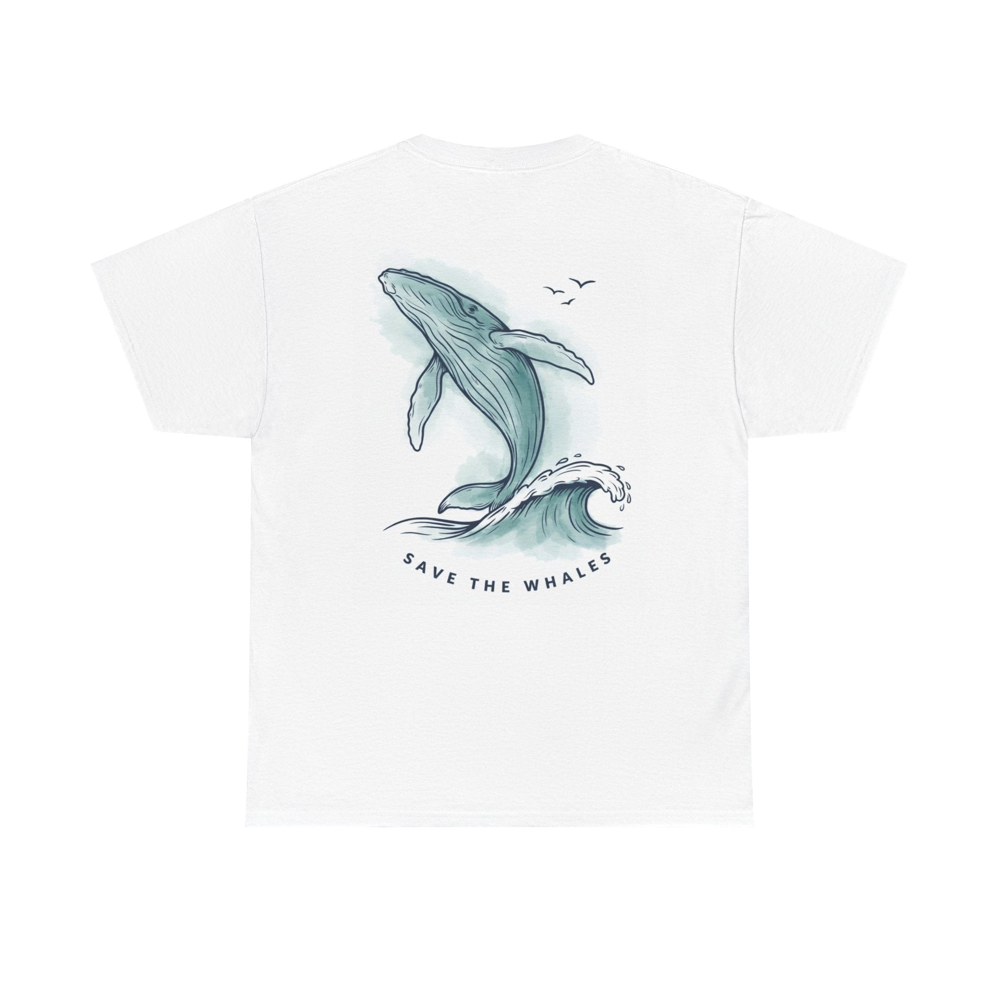 Unisex Cotton Dual-Print "Save The Whales" T-Shirt