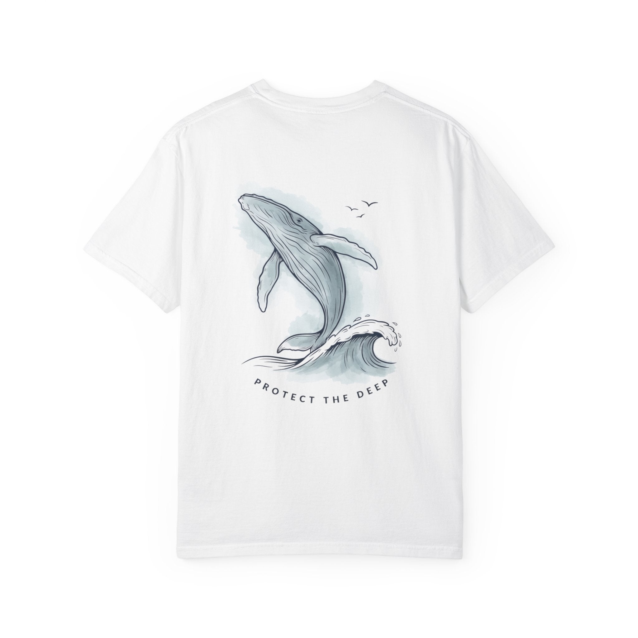 Whale Conservation T-Shirt — 'Protect the Ocean' Illustrated Whale Tee