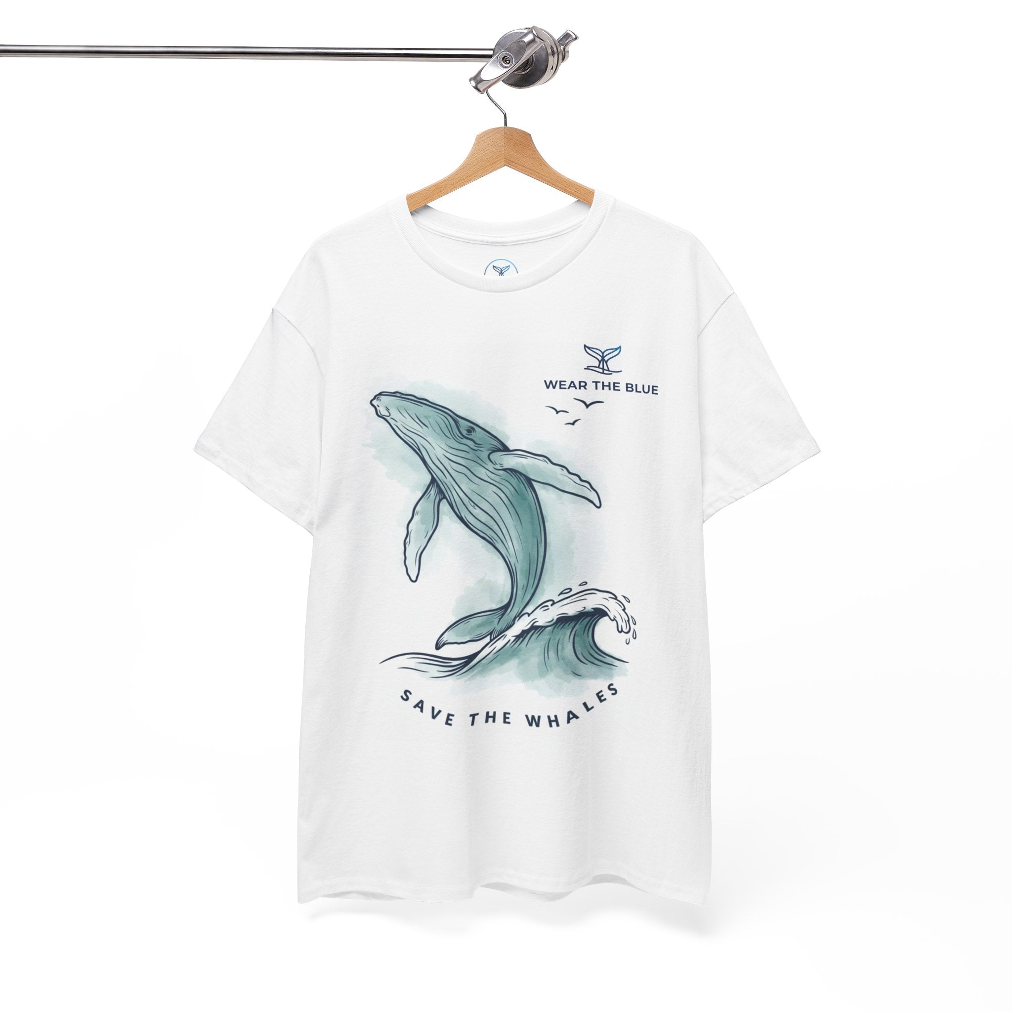 Unisex Cotton Front-Print "Save The Whales" T-Shirt