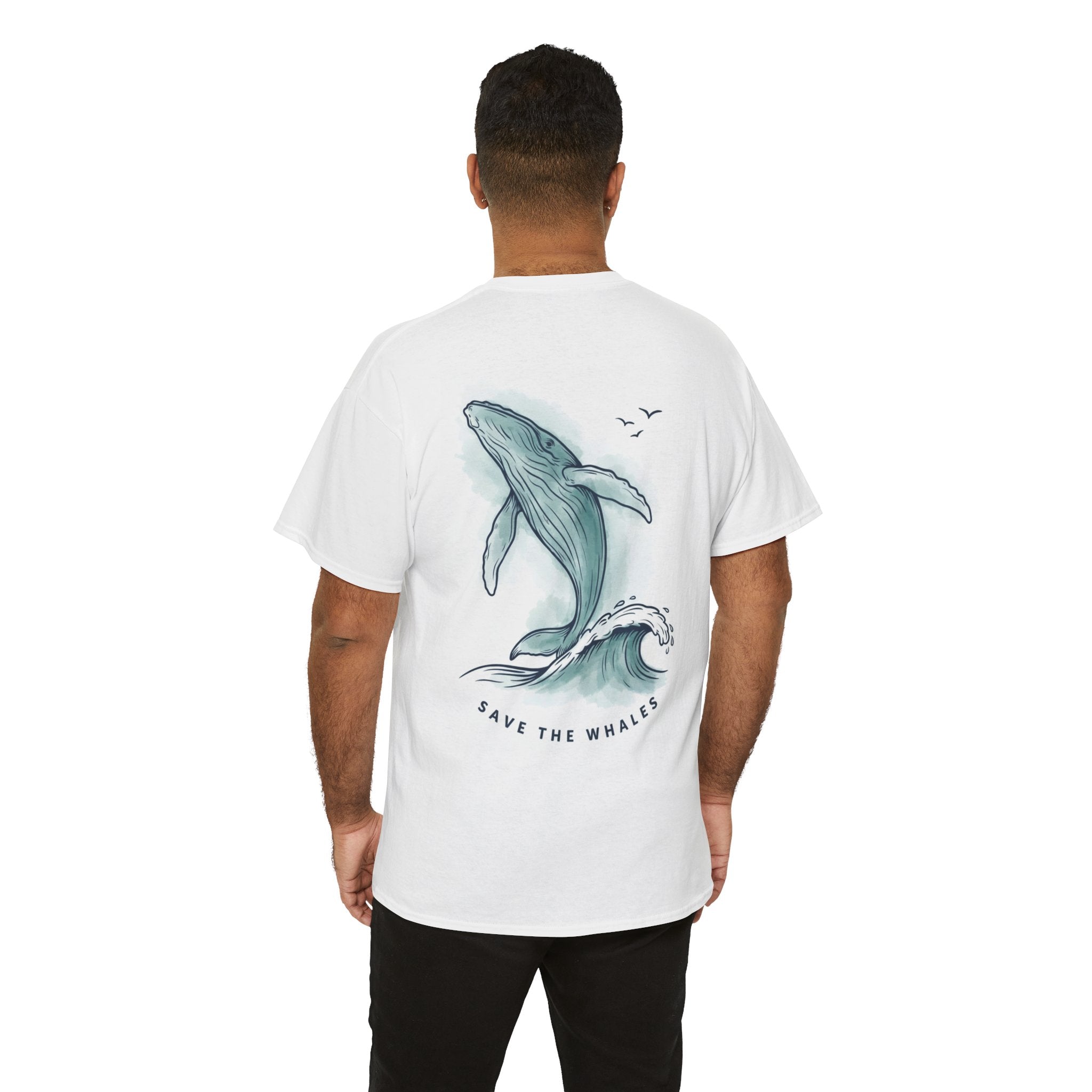 Unisex Cotton Dual-Print "Save The Whales" T-Shirt