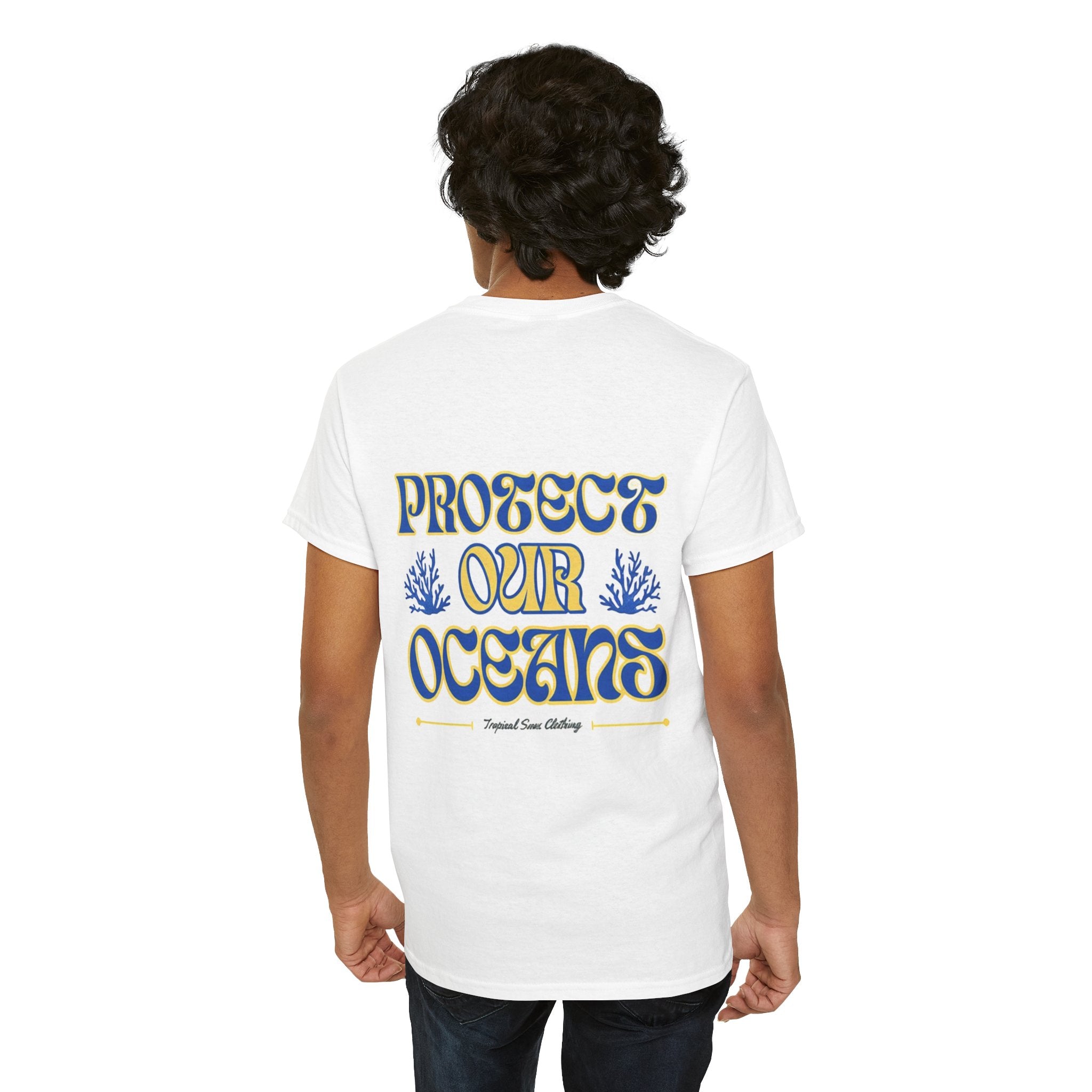 Unisex Cotton Backprint "Protect Our Oceans" T-Shirt
