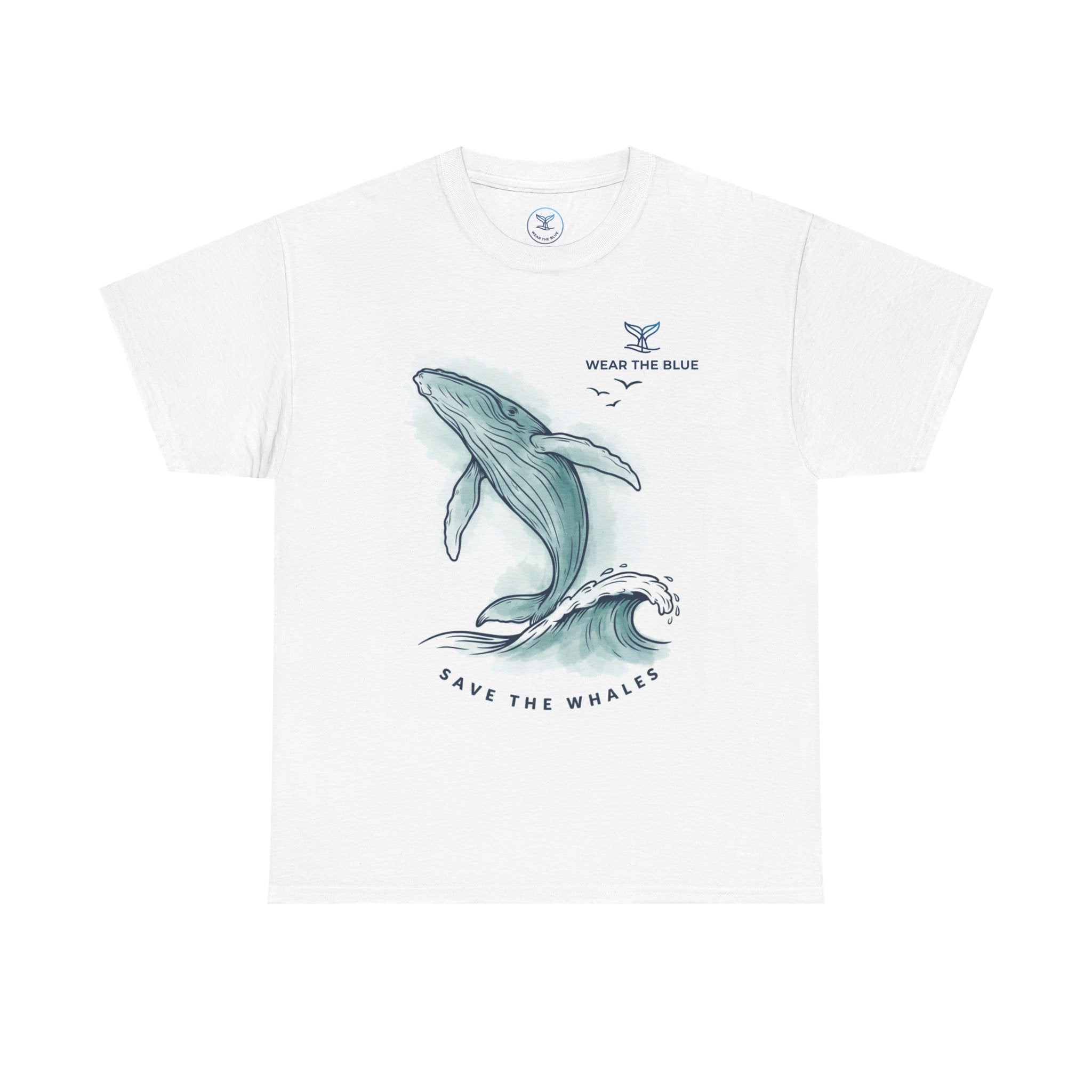 Unisex Cotton Front-Print "Save The Whales" T-Shirt