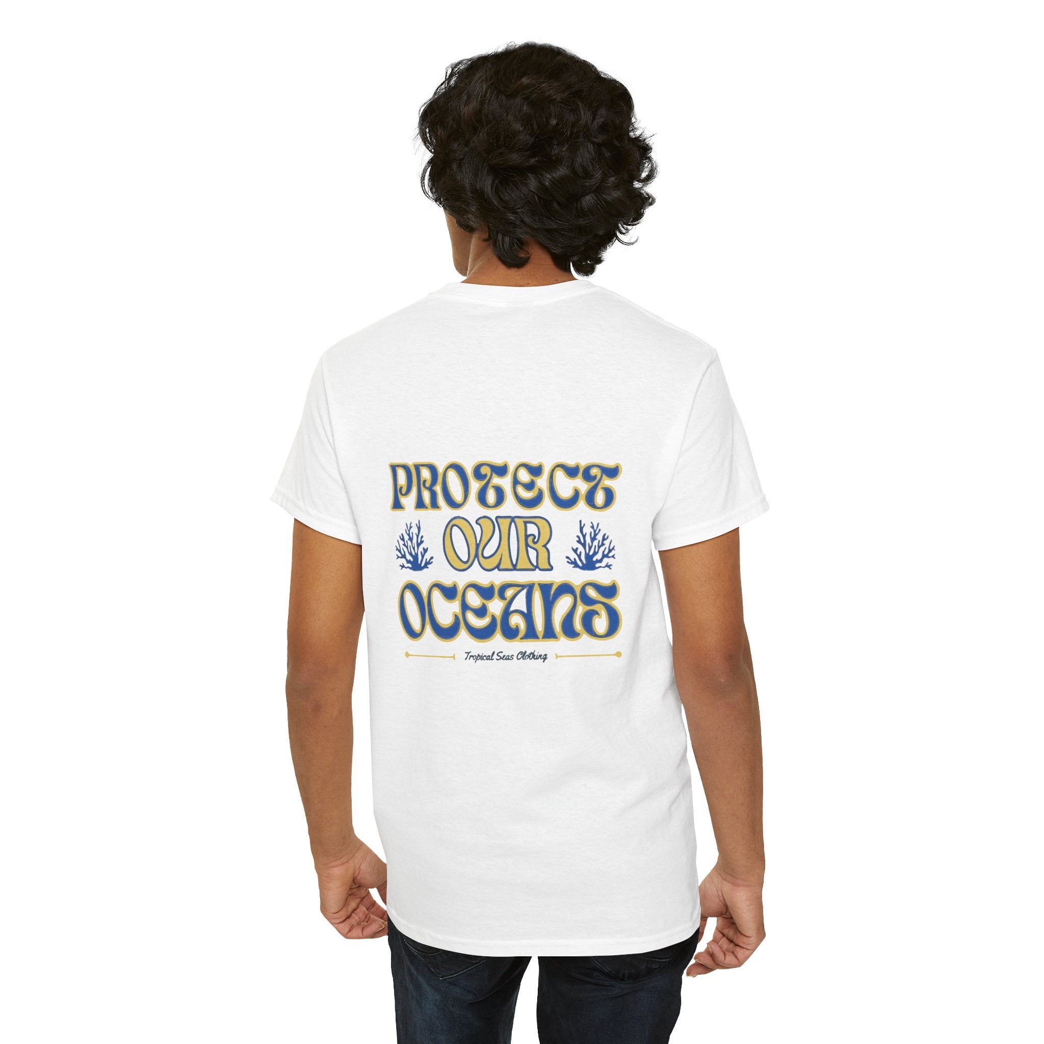 Unisex Cotton Dual-Print "Protect Our Oceans" T-Shirt