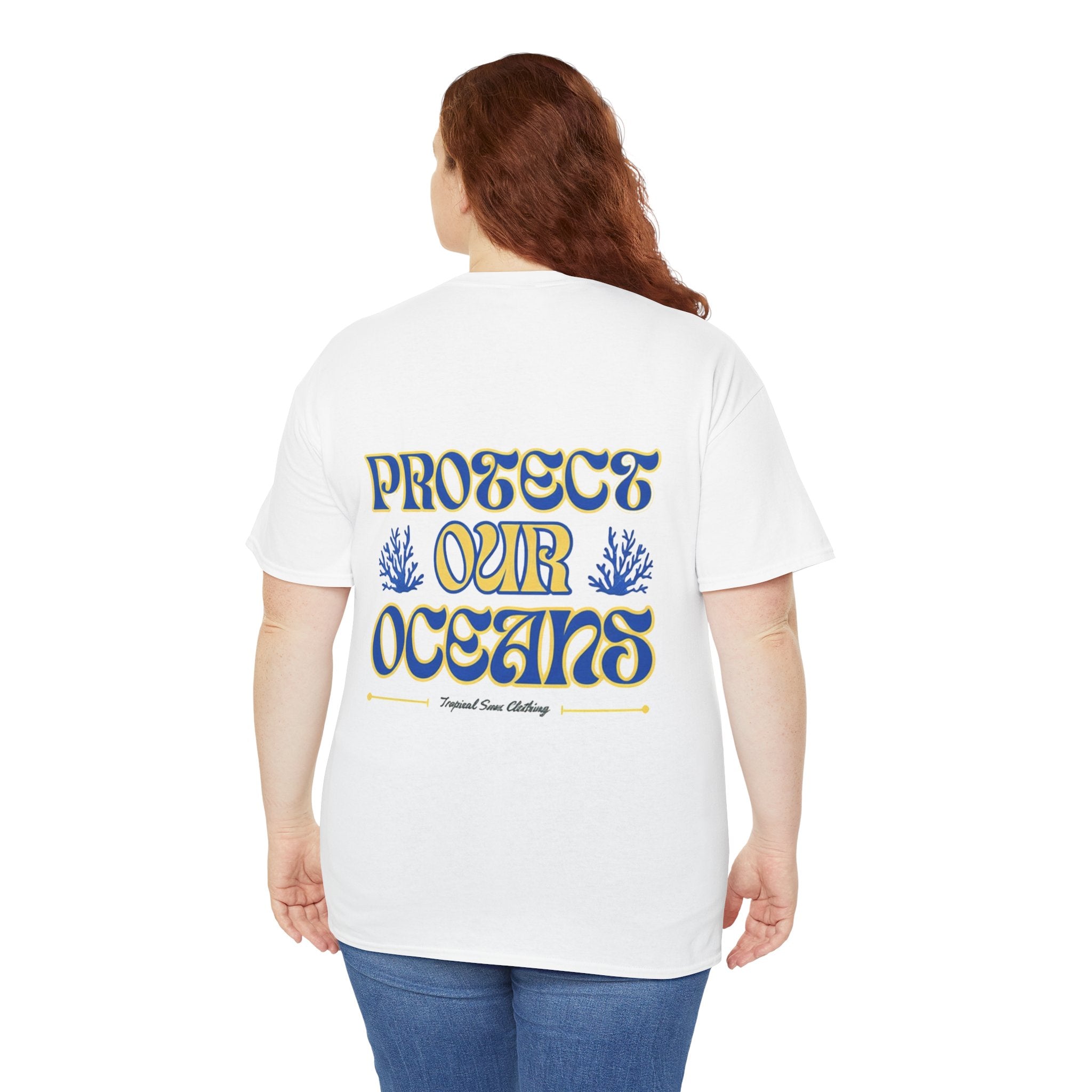 Unisex Cotton Backprint "Protect Our Oceans" T-Shirt