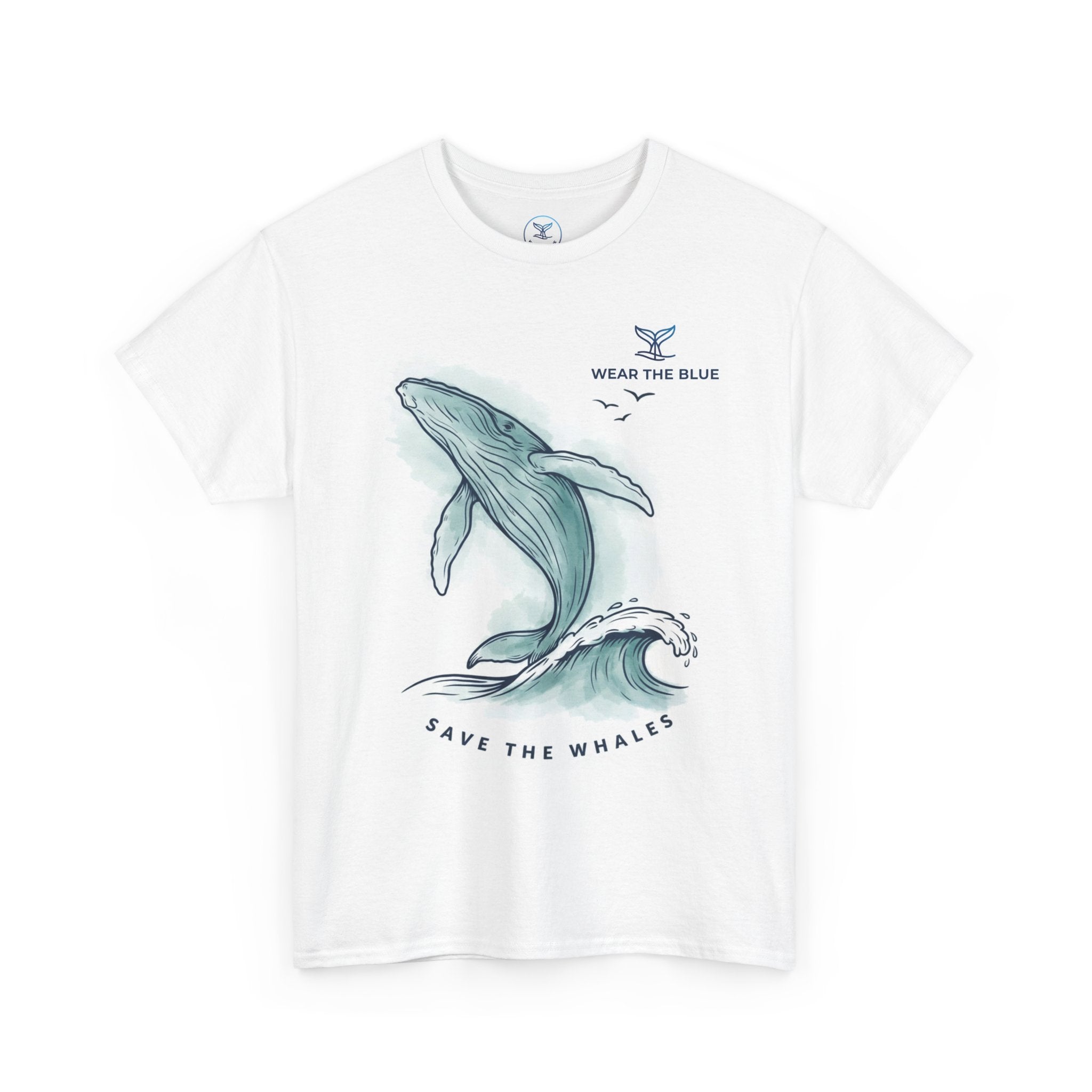 Unisex Cotton Front-Print "Save The Whales" T-Shirt
