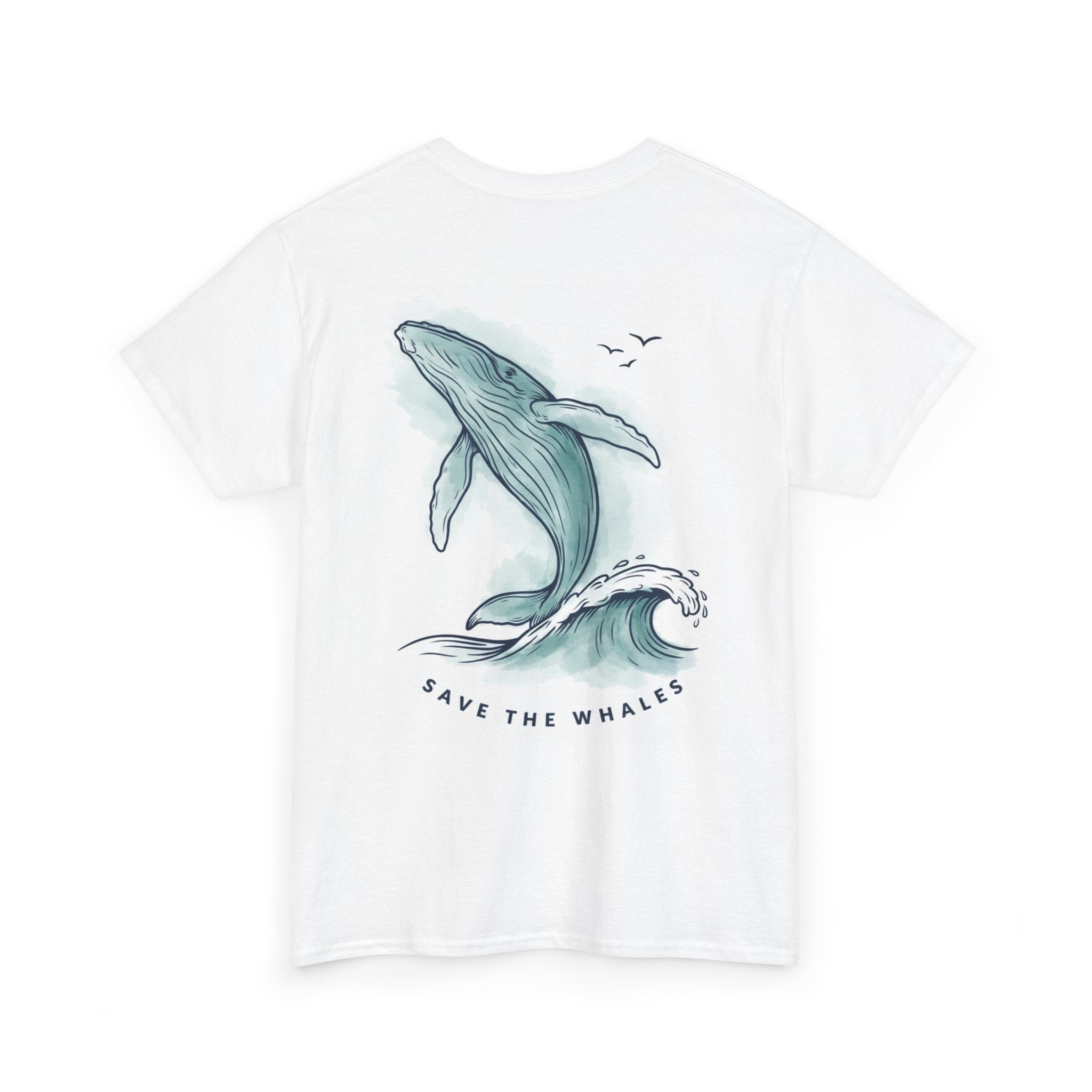 Unisex Cotton Dual-Print "Save The Whales" T-Shirt