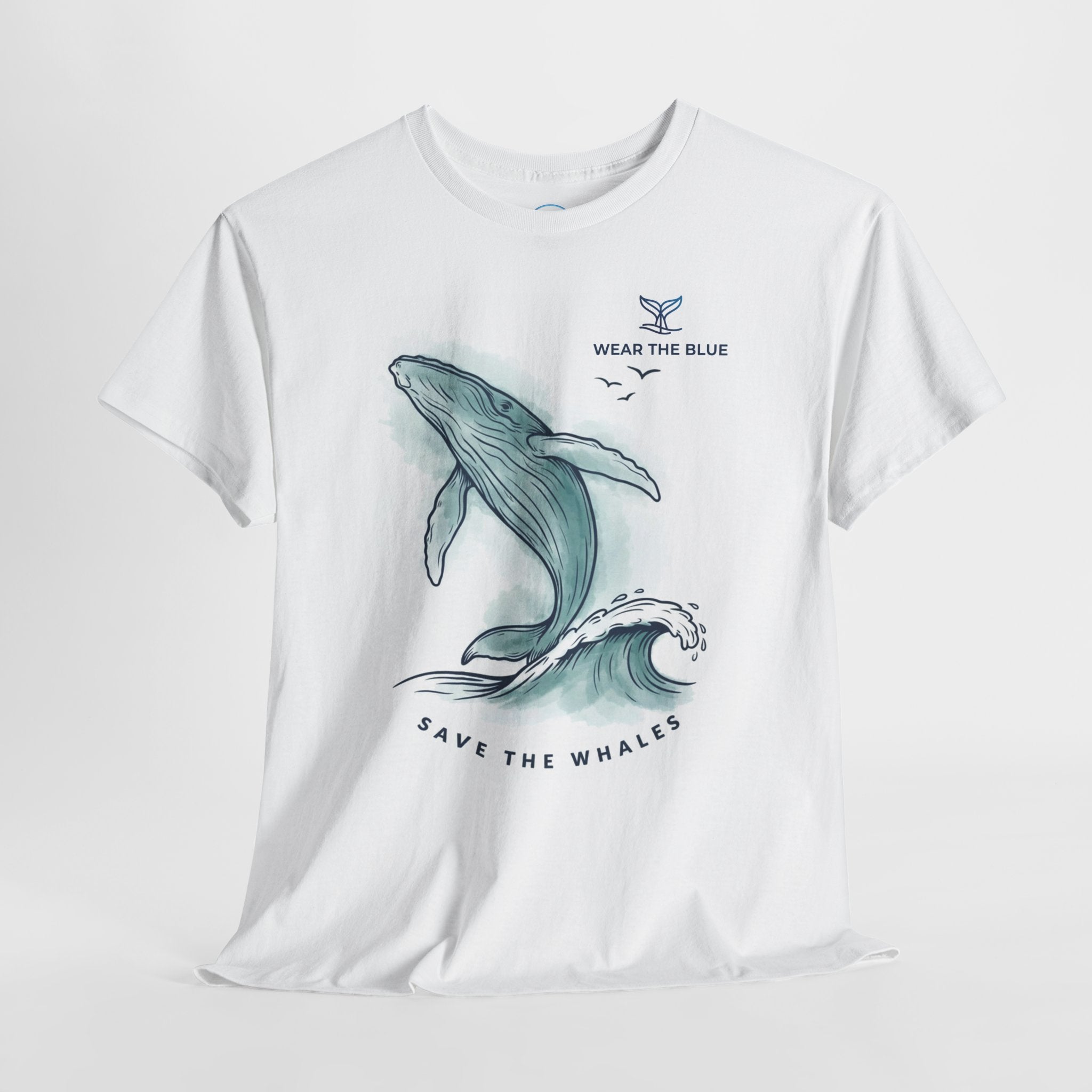 Unisex Cotton Front-Print "Save The Whales" T-Shirt