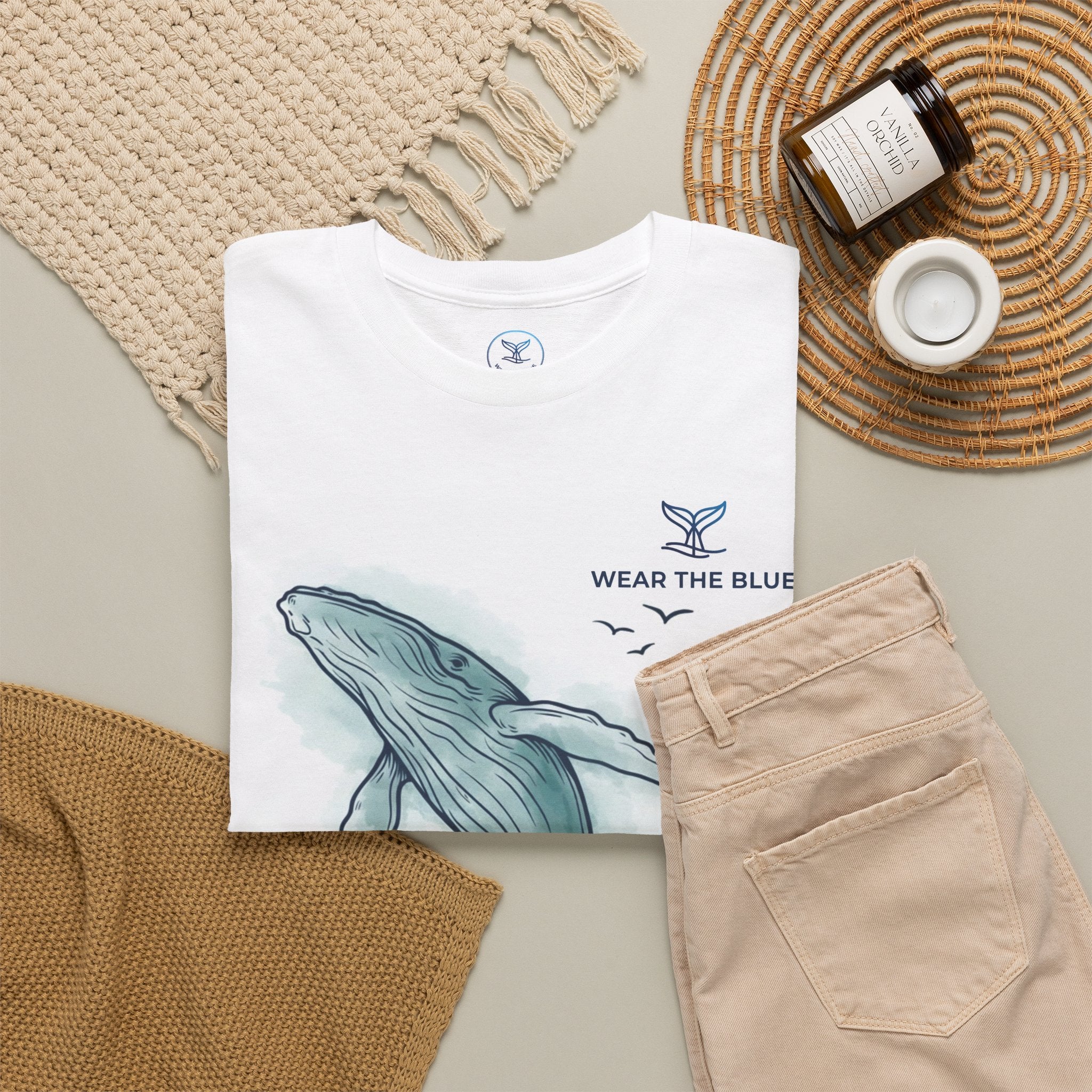 Unisex Cotton Front-Print "Save The Whales" T-Shirt