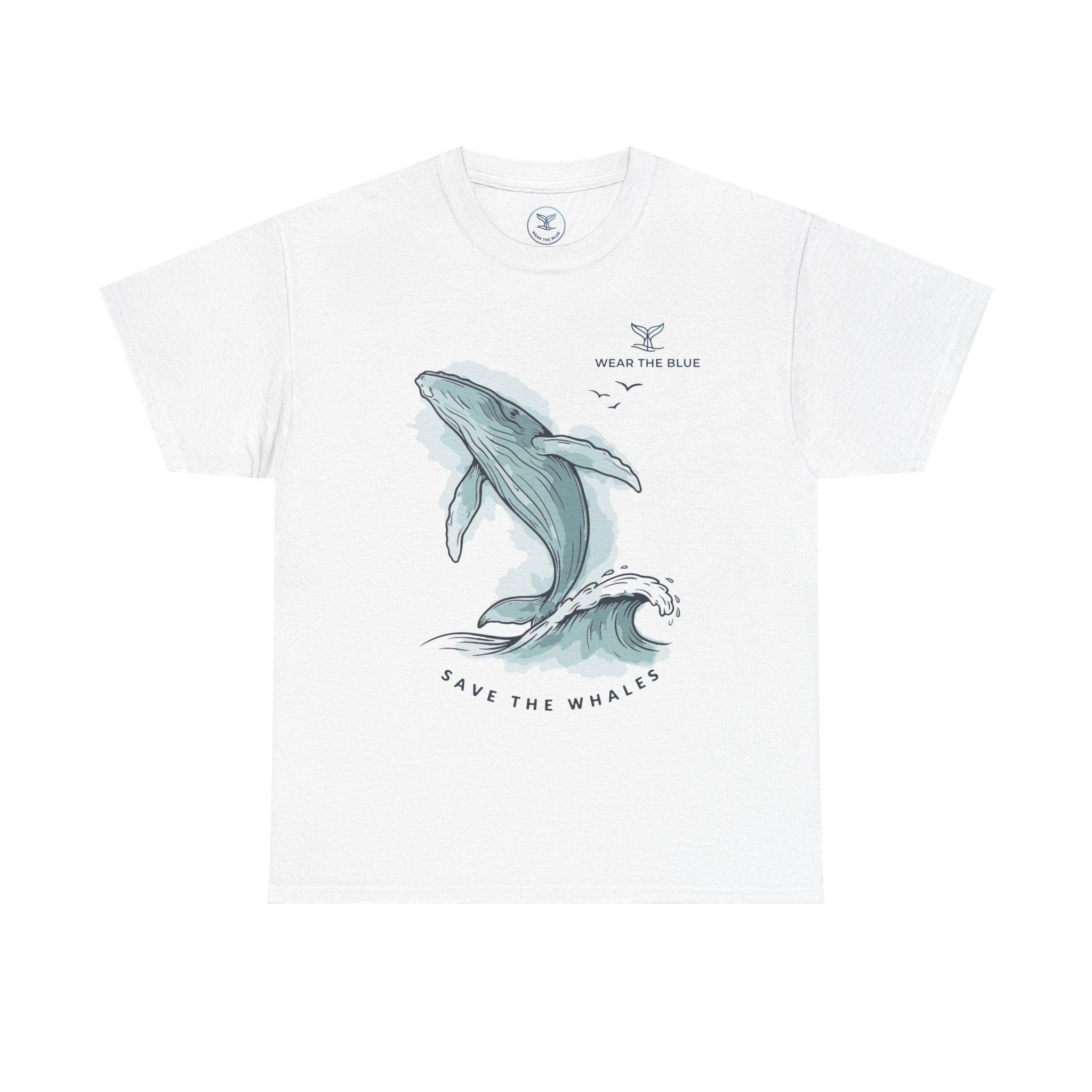 Unisex Cotton Front-Print "Save The Whales" T-Shirt - WEAR THE BLUE
