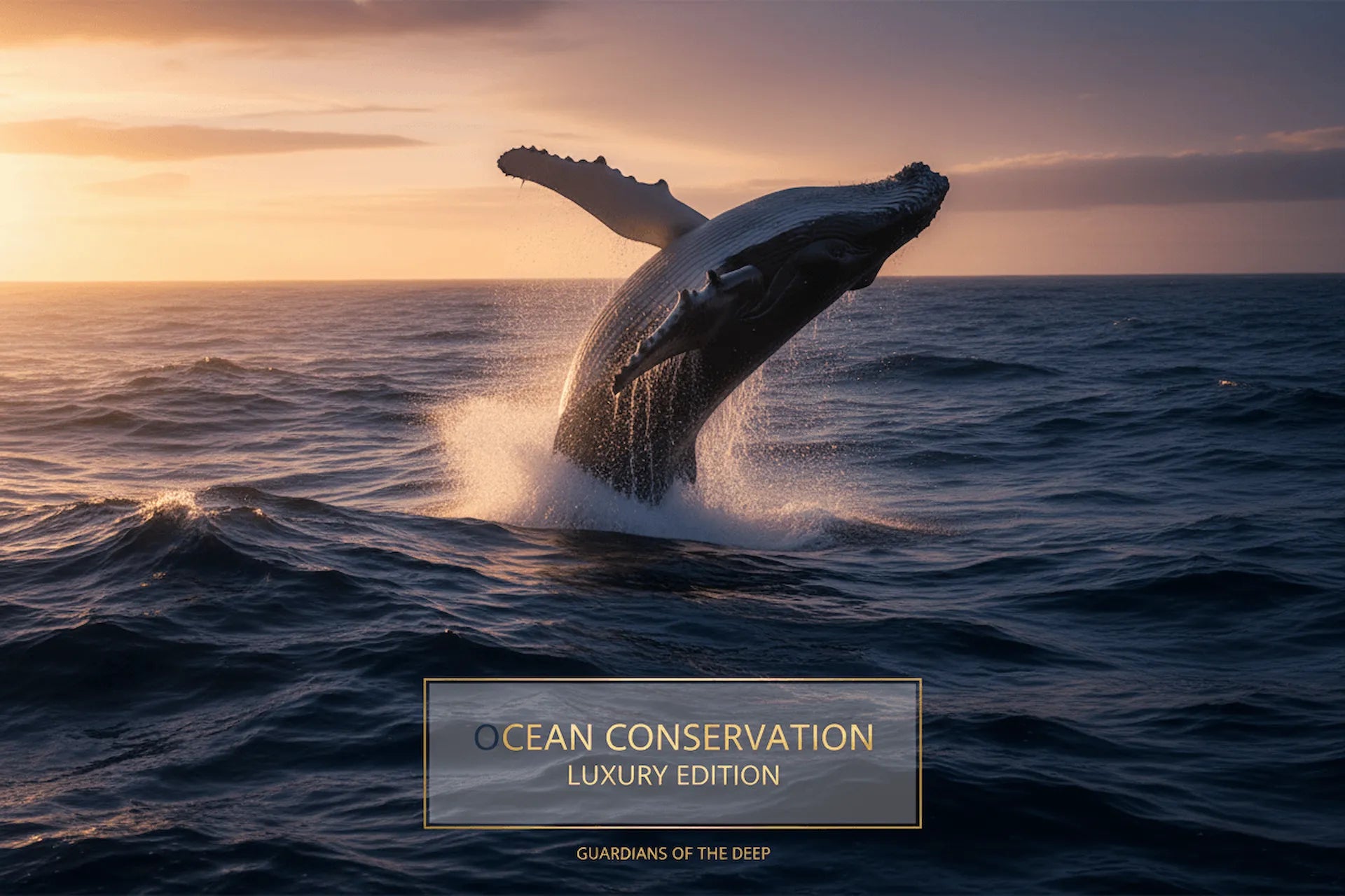 WEAR THE BLUE Ocean Conservation Luxury Edition - Guardians of the Deep humpback whale banner